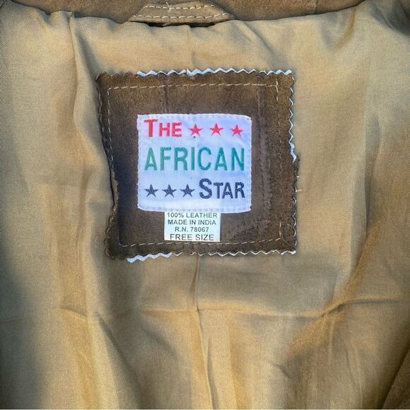Vintage 1980’s 1990’s The African Star suede metallic swing coat - Picture 2 of 6